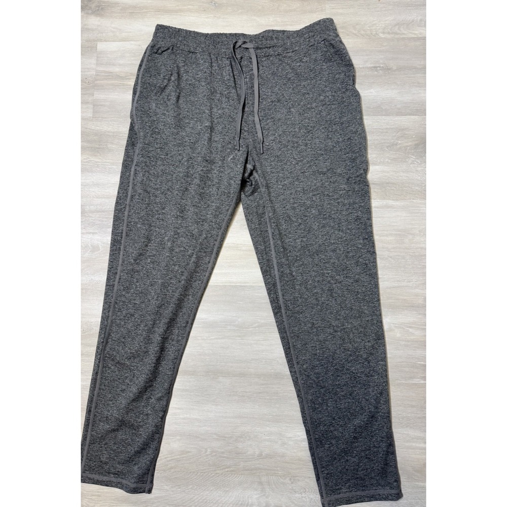 Quince Men's Large Flowknit Performance Pants Heather Gray Stretch Drawstring